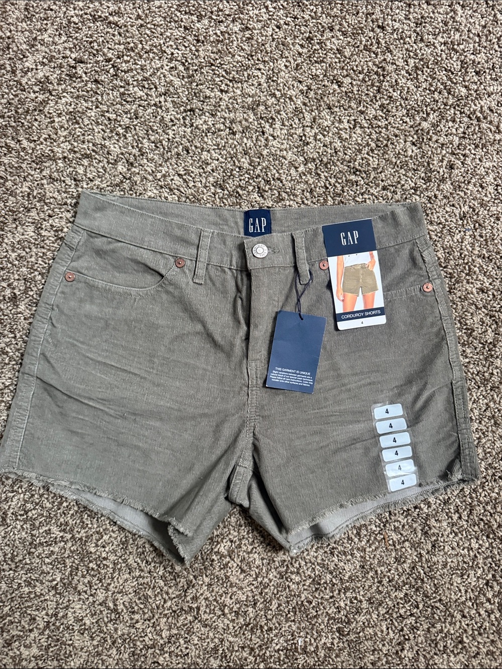 GAP Women's Olive Green Corduroy Shorts